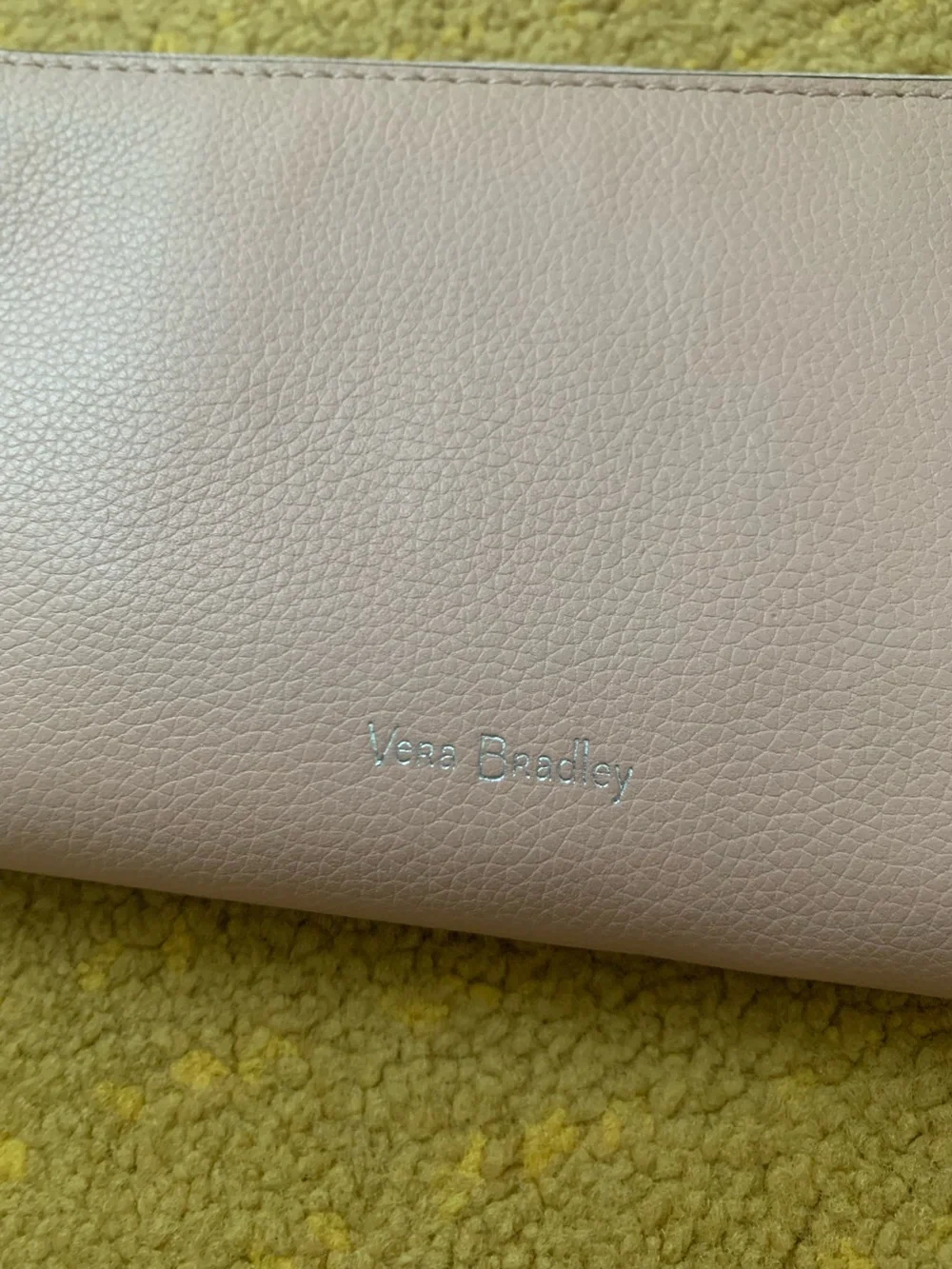 Vera Bradley leather Blush Pink Zip-Around Wristlet Wallet